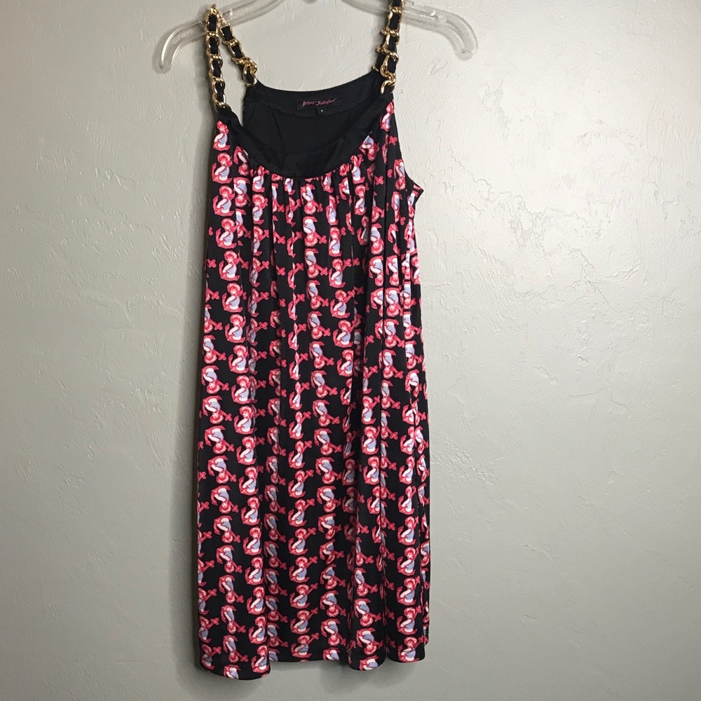Betsey Johnson Dress Sailor Girl Anchor Print
